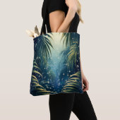 Palm leaves illuminated by moon and fireflies tote bag (Dichtbij)