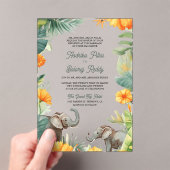 Palm Leaves Marigold Elephant South Indian Wedding Acryl Uitnodigingen (Insitu (Draagbaar))