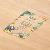 Palm Leaves Marigold Elephant South Indian Wedding Acryl Uitnodigingen (Laagn)