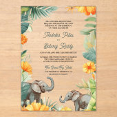 Palm Leaves Marigold Elephant South Indian Wedding Acryl Uitnodigingen (Voorkant)