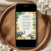 Palm Leaves Marigold Elephant Zuid-Indiase bruilof Kaart