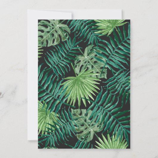 Palm Leaves Modern Tropical Wedding Invitation Kaart (Achterkant)