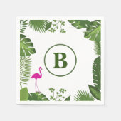 Palm Leaves Monogrammed Paper Napkins Servet (Voorkant)