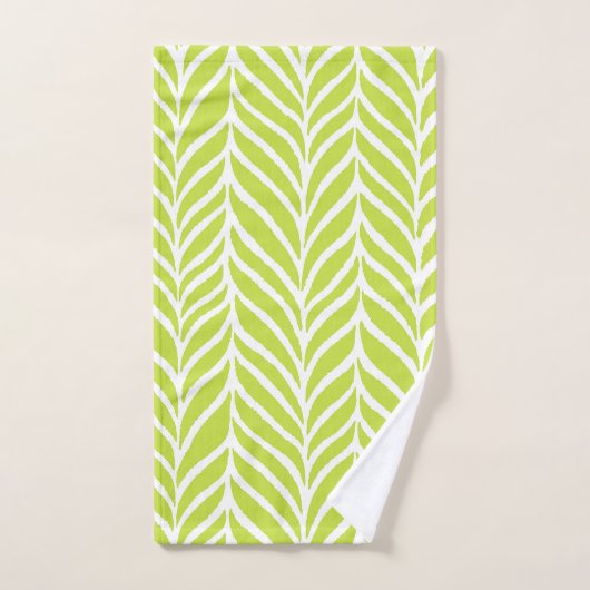 Palm Leaves Patroon Chartreuse Groen Bad Handdoek (Handdoek)