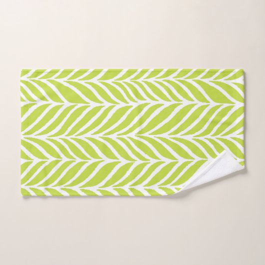 Palm Leaves Patroon Chartreuse Groen Bad Handdoek (Handdoek)