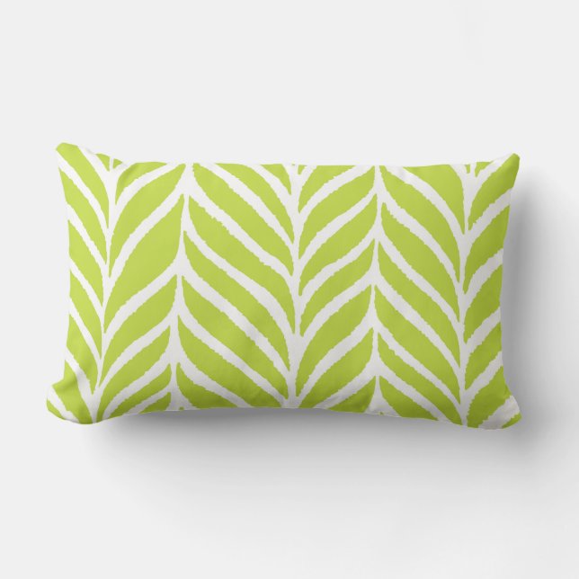 Palm Leaves Pattern Chartreuse Green Kussen (Voorkant)