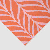 Palm Leaves Pattern Sinaasappel en Roze Tissuepapier (Detail)