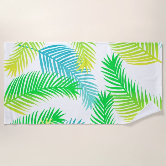 Palm Leaves Pattern Strandlaken – Tropische Botani (Voorkant)
