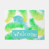 Palm Leaves Pattern Welkom Deurmat Tropical Home (Voorkant)