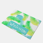Palm Leaves Pattern Welkom Deurmat Tropical Home (Schuin)