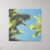 Palm Leaves Photo Tropical Summer Sky Retro Vibe Canvas Afdruk (Voorkant)