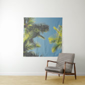 Palm Leaves Photo Tropical Summer Sky Retro Vibe Wandkleed (In situ)