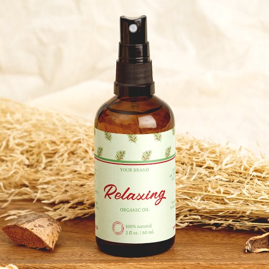 Palm Leaves Retro Cosmetica Flessenwikkellabel Rechthoekige Sticker