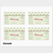 Palm Leaves Retro Cosmetica Flessenwikkellabel Rechthoekige Sticker (Vel)