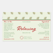 Palm Leaves Retro Cosmetica Flessenwikkellabel Rechthoekige Sticker (Voorkant)