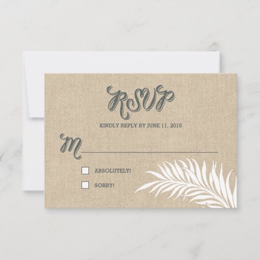 Palm Leaves RSVP/Wedding Response Cards RSVP Kaartje (Voorkant)