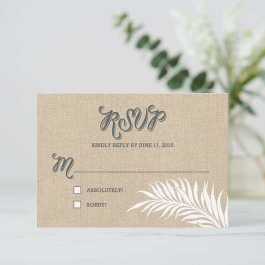 Palm Leaves RSVP/Wedding Response Cards RSVP Kaartje (Staand voorkant)