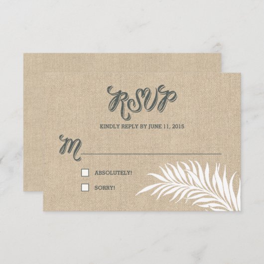 Palm Leaves RSVP/Wedding Response Cards RSVP Kaartje (Voorkant / Achterkant)
