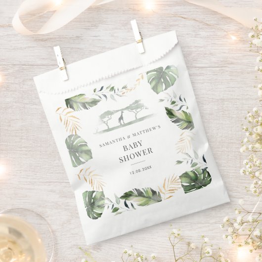 Palm Leaves Safari Couples Baby shower Bedankzakje (Geknipt)