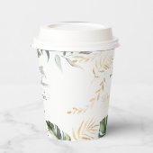 Palm Leaves Safari Giraffe Oerwoud Baby shower Papieren Bekers (Links)