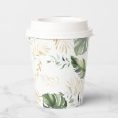 Palm Leaves Safari Giraffe Oerwoud Baby shower Papieren Bekers (Achterkant)