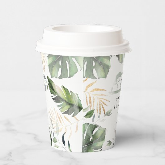 Palm Leaves Safari Giraffe Oerwoud Baby shower Papieren Bekers (Rechts)