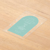 Palm Leaves Seashell Aqua Tropical Wedding Acryl Uitnodigingen (Laagn)