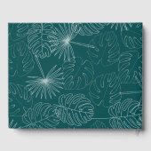 Palm Leaves Seashell Blauwgroen Beach Wedding Gastenboek (Achterkant)