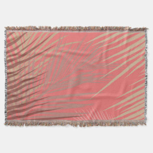 Palm Leaves Shadows on Coral Deken