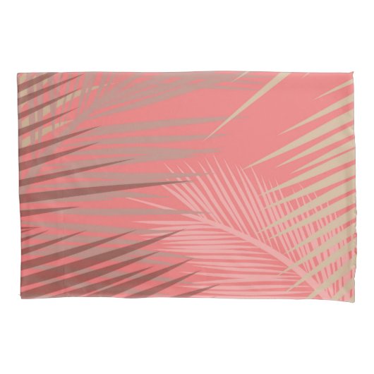 Palm Leaves Shadows on Coral Kussensloop (Voorkant)