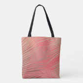 Palm Leaves Shadows on Coral Tote Bag (Achterkant)
