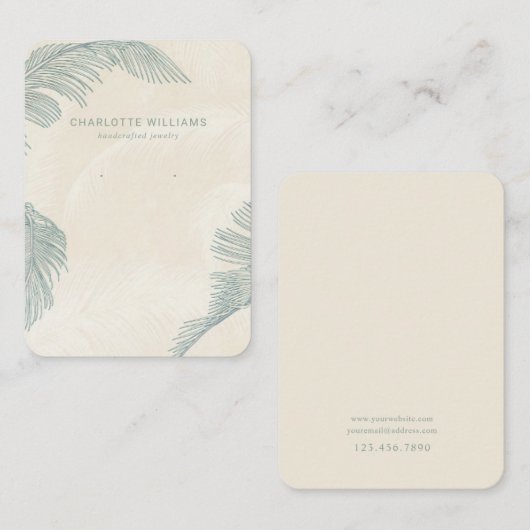 Palm Leaves Sieraden Display Kaart Visitekaartje (Voorkant / Achterkant)