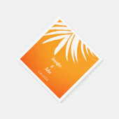 Palm Leaves Sunset Sinaasappel Cool Tropical Weddi Servet (Hoek)