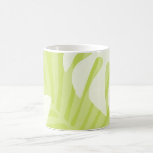 Palm Leaves Trio Lime Green Coffee Mok (Center)