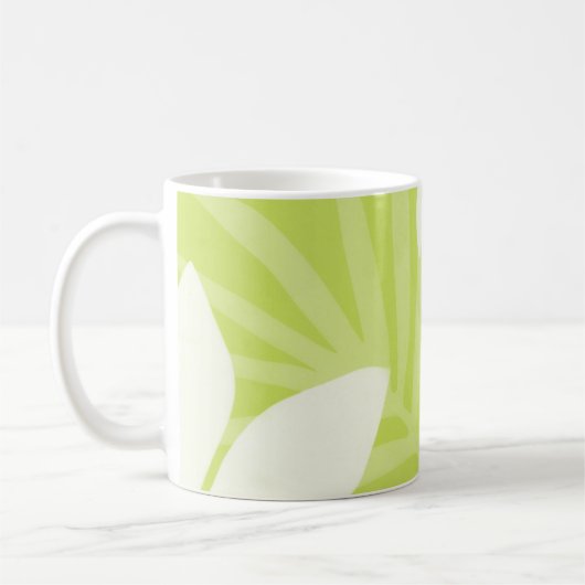 Palm Leaves Trio Lime Green Coffee Mok (Links)
