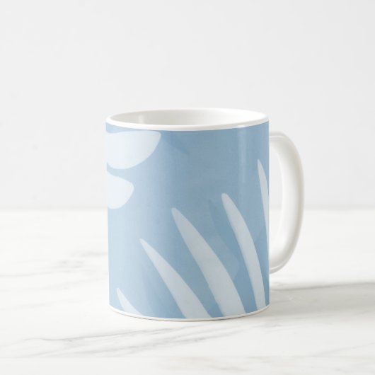 Palm Leaves Trio Sky Blue Coffee Mok (Voorkant rechts)