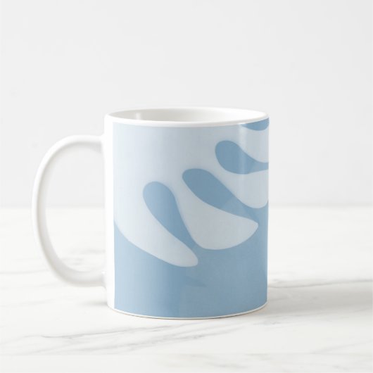 Palm Leaves Trio Sky Blue Coffee Mok (Links)