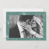 Palm Leaves Tropical Aqua Seashell Foto Save The Date (Achterkant)