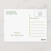 Palm Leaves Tropical Beach Bruiloft Dank u Briefkaart (Achterkant)