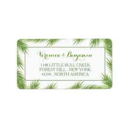Palm Leaves Tropical Beach Wedding Etiket
