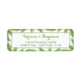 Palm Leaves Tropical Beach Wedding Etiket