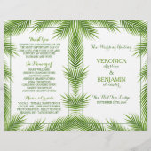 Palm Leaves Tropical Beach Wedding Programme (Voorkant)
