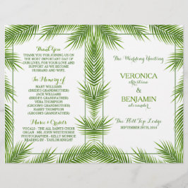 Palm Leaves Tropical Beach Wedding Programme