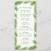 Palm Leaves Tropical Beach Wedding Programme Programmakaart (Achterkant)