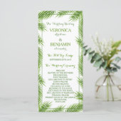 Palm Leaves Tropical Beach Wedding Programme Programmakaart (Staand voorkant)
