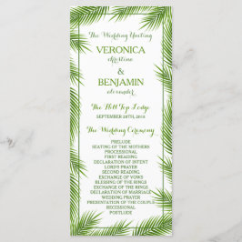 Palm Leaves Tropical Beach Wedding Programme Programmakaart