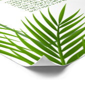 Palm Leaves Tropical Beach Wedding Seding Chart Poster (Hoek)
