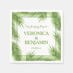 Palm Leaves Tropical Beach Wedding Servet