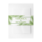 Palm Leaves Tropical Beach Wedding Uitnodigingen Wikkel (Voorkant Voorbeeld)