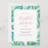 Palm Leaves Tropical Bridal Shower Kaart (Voorkant)